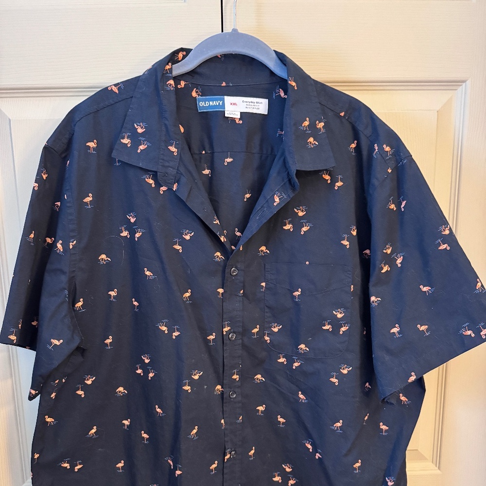 Fun New Men’s Old Navy Flamingo Casual Shirt NWT 2X